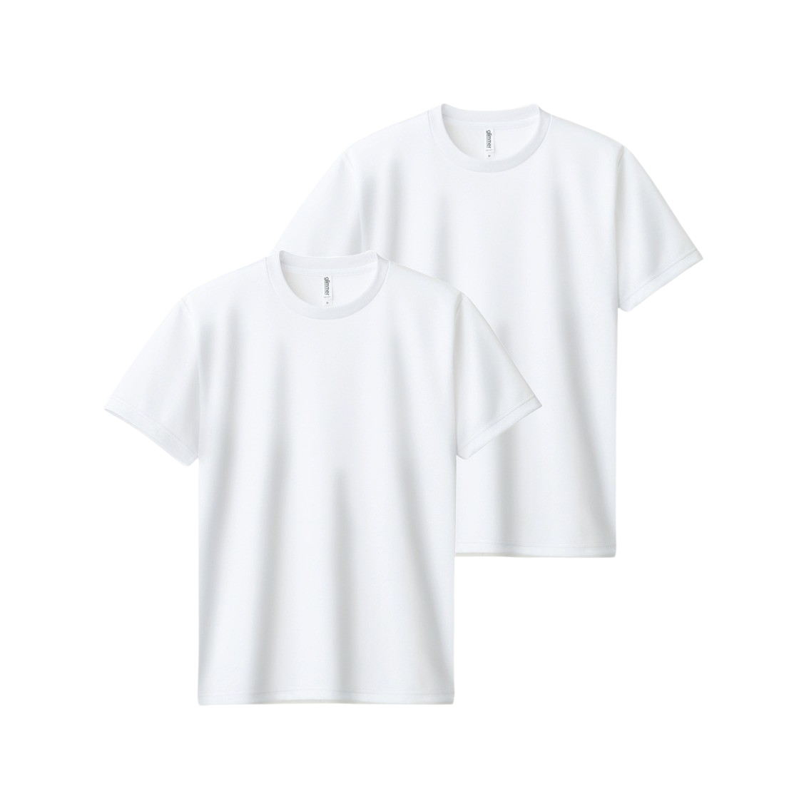 00300-ACT White Glimmer Dry Round T-Shirt White (2Pack) - 대표 이미지 #1