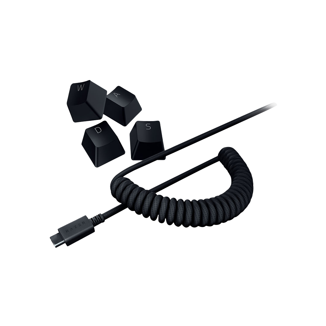 레이저 PBT 키캡 코일드 케이블 세트 블랙(Razer PBT Keycap Colied Cable Set Black)