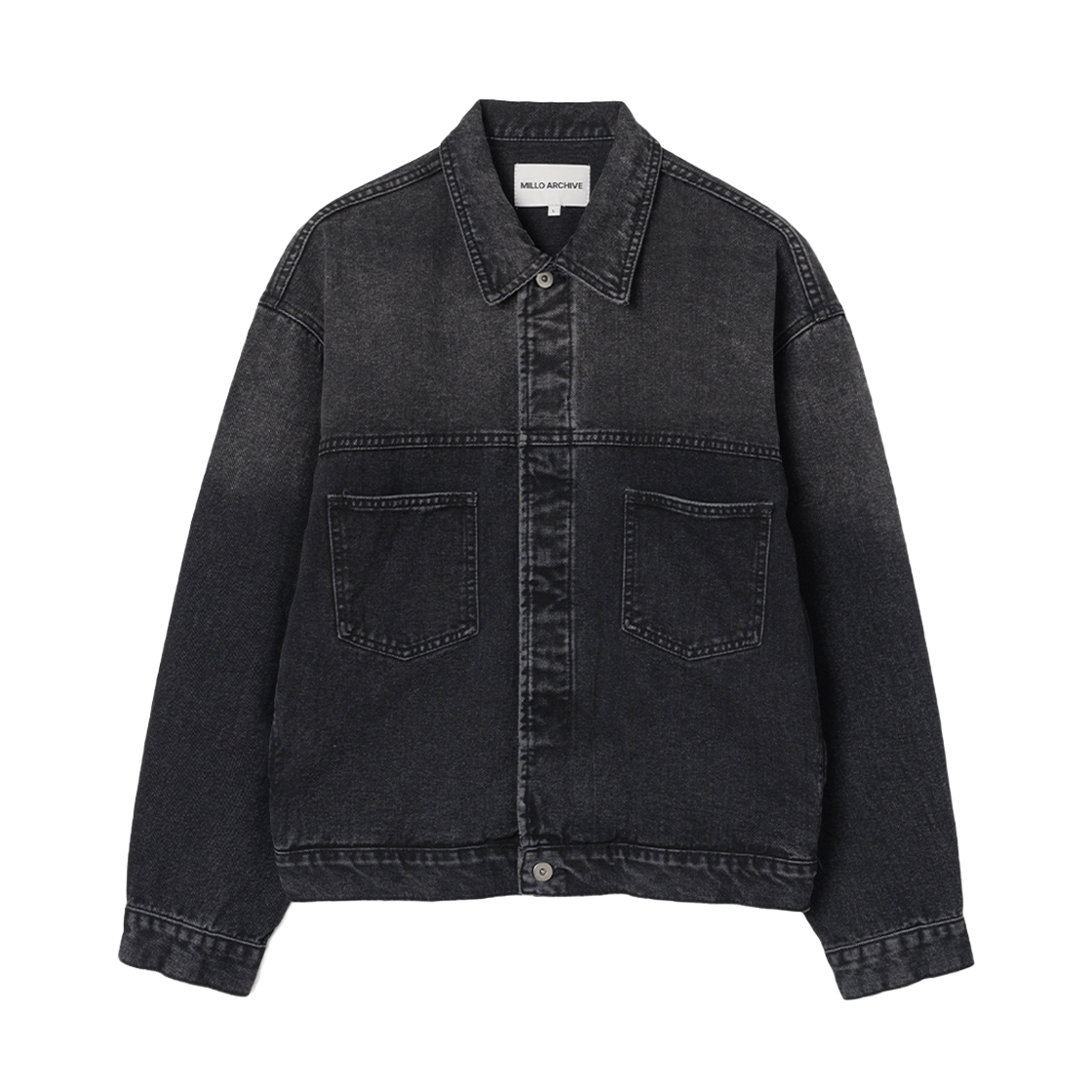 밀로 아카이브 컴패스 투 포켓 데님 자켓 미디움 그레이(Millo Archive Compass Two Pocket Denim Jacket Medium Gray)