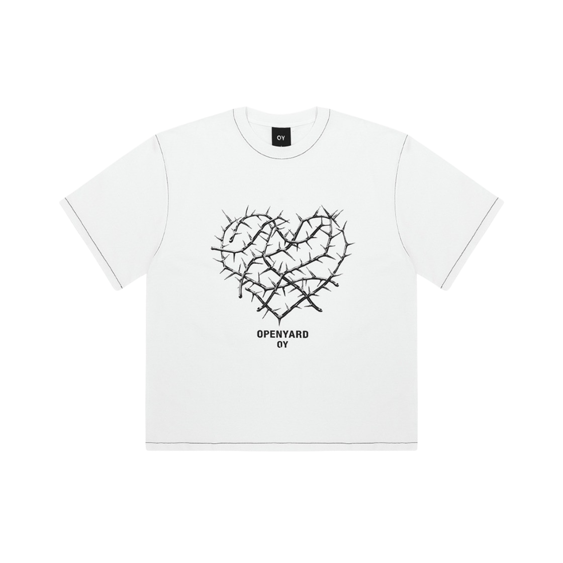 ★OY★THORN HEART STITCH T-BLACK★正規品/韓国直送料込/人気 THORN HEART STITCH T-BLACK - 감도 깊은 취향 셀렉트샵 29CM