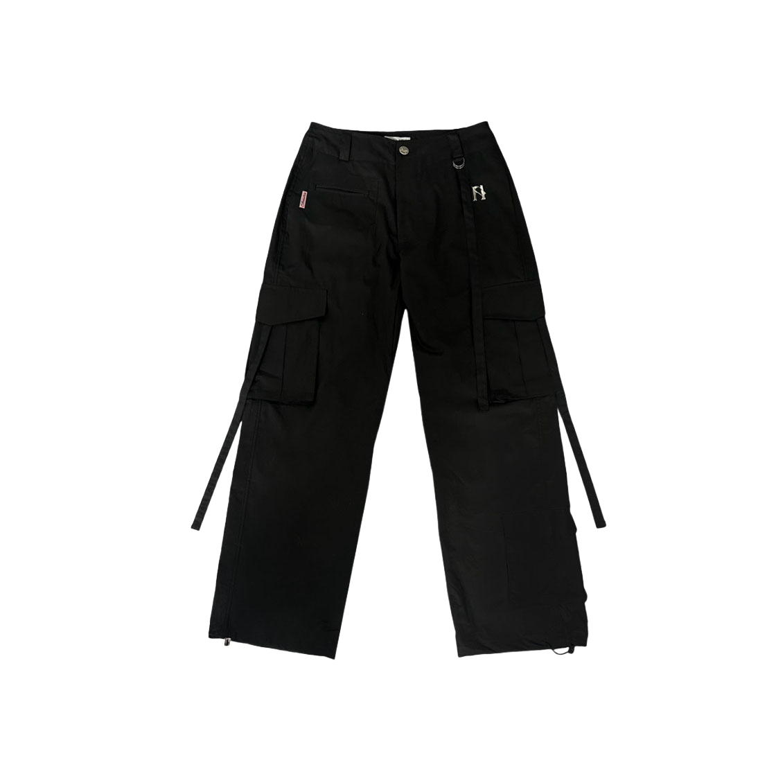24SSPT02-BLACK Newalrin Emblem Cargo Pants Black