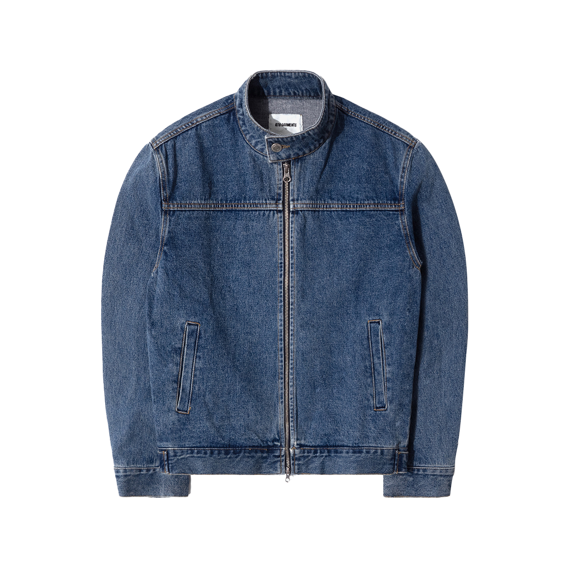 큐티에잇 가먼츠 데님 모터 자켓 블루(QT8 GARMENTS Denim Moto Jacket Blue)
