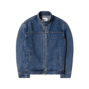 QT8 GARMENTS Denim Moto Jacket Blue