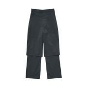 Amomento Sheer Layered Pants Charcoal