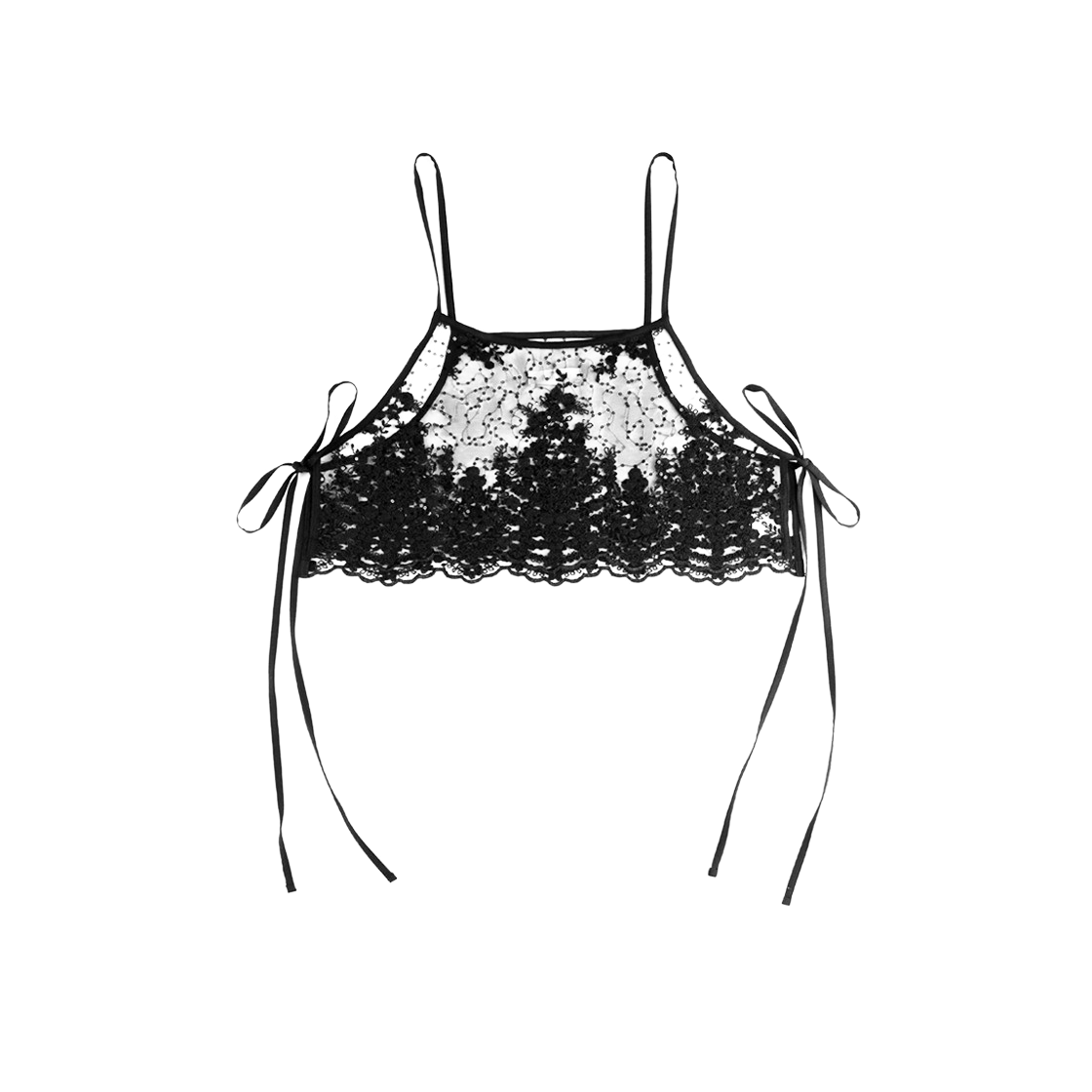 루바티 시퀸 레이스 뷔스티에 탑 블랙(Rubati Sequin Lace Bustier Top Black) - 1