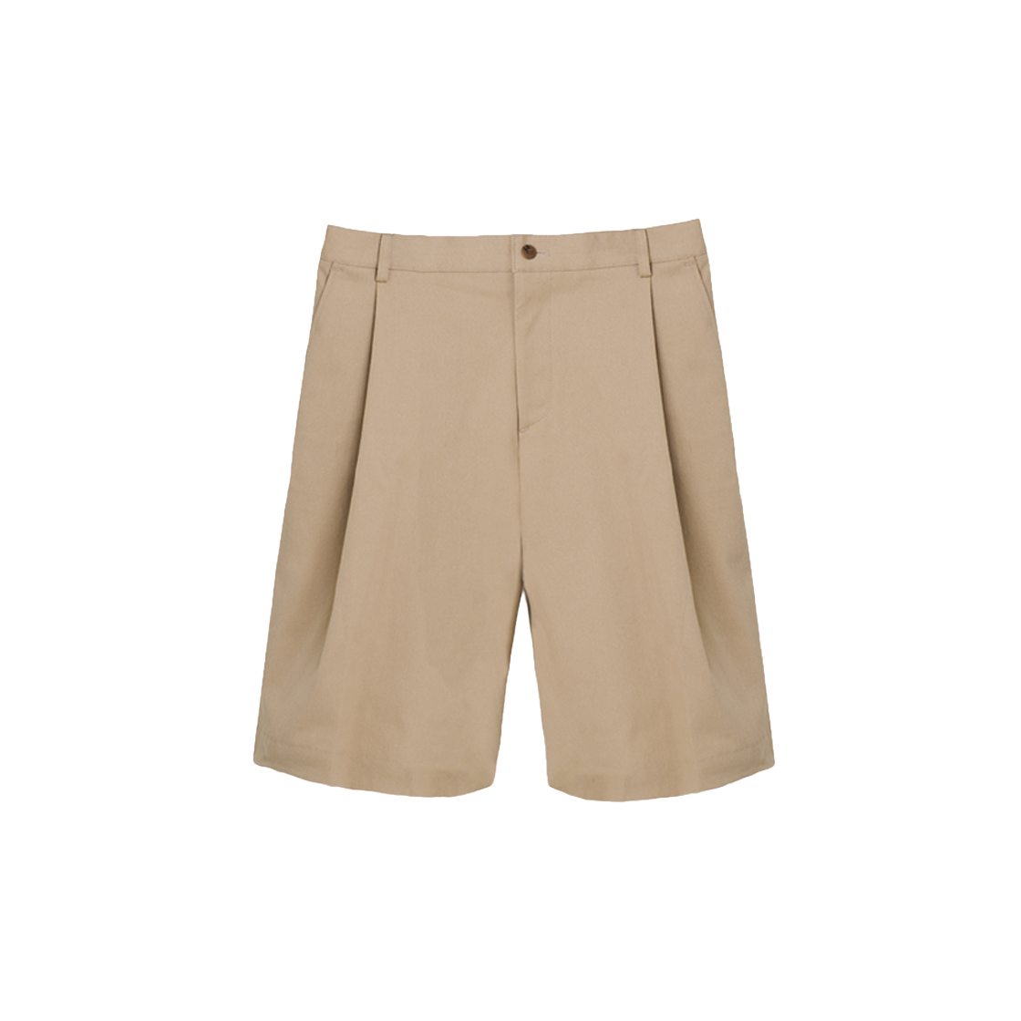 ARPT3104-Begie Arrayed Wide One Tuck Banding Half Chino Pants Beige