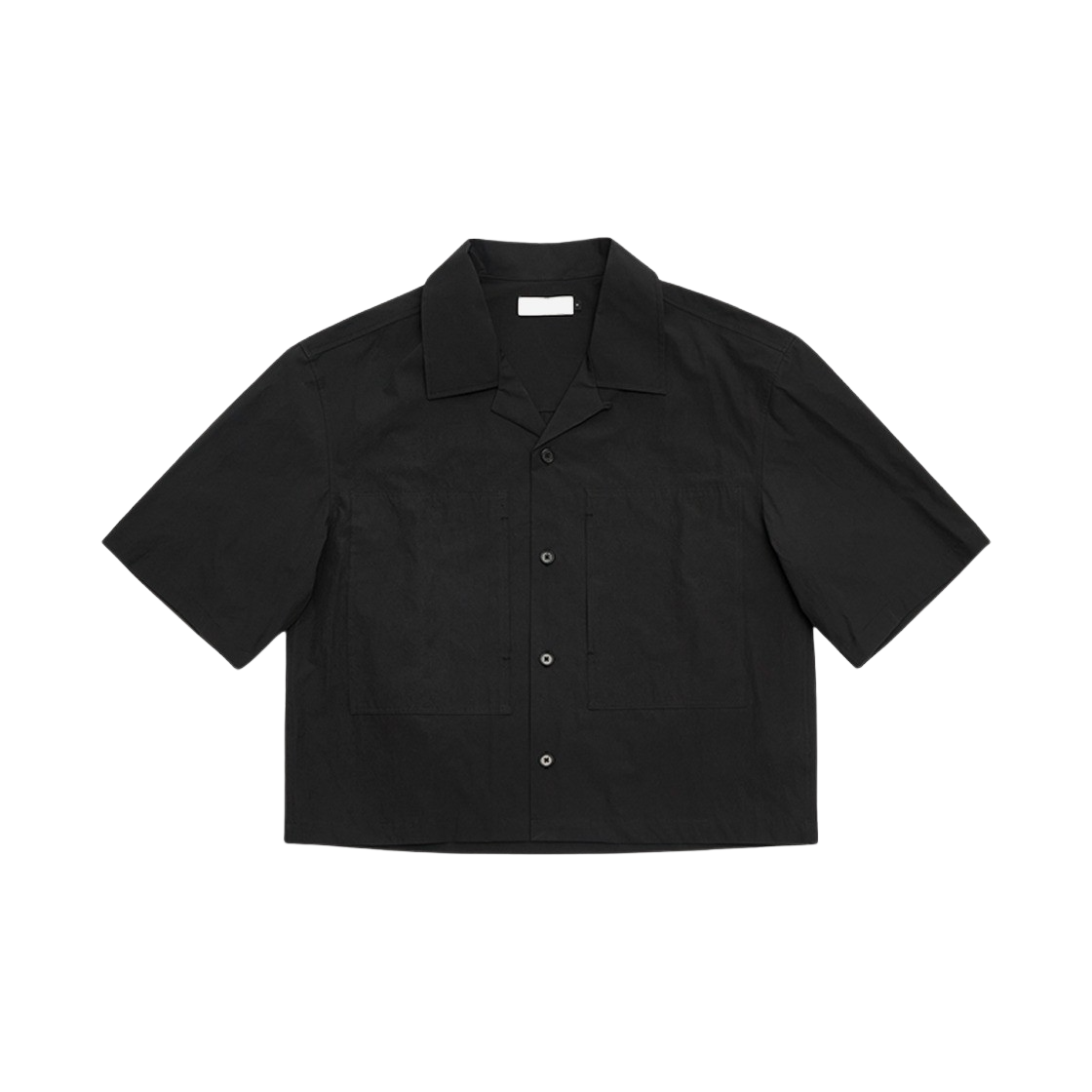【AMOMENTO】25SS POCKET HALF SHIRTS BLACK AMOMENTO: Black Pocket Half Shirt | SSENSE