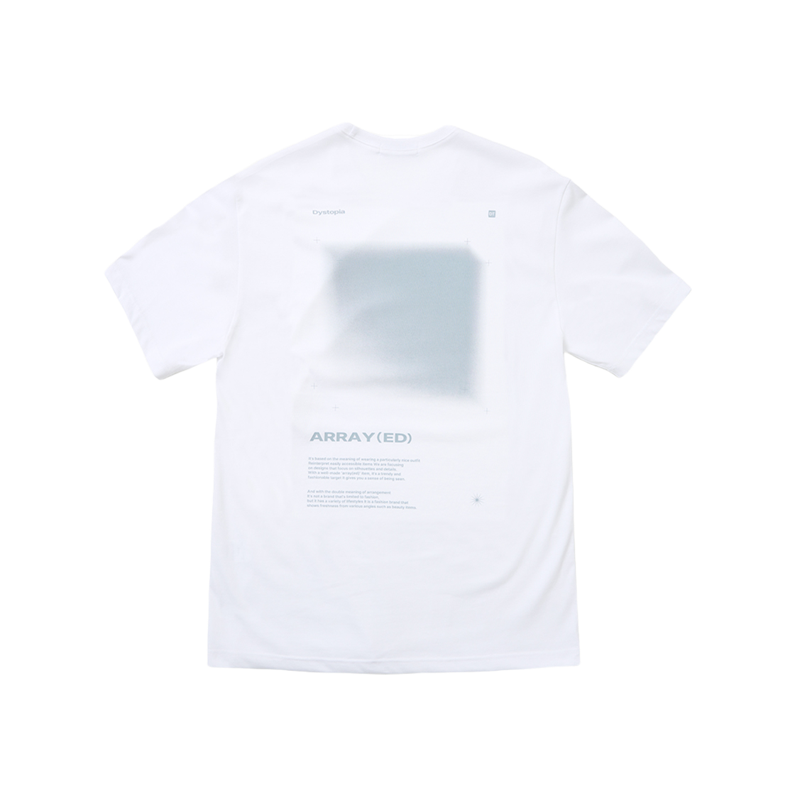 어레이드 블루 그레이 큐브 티셔츠 화이트(Arrayed Blue Gray Cube T-shirt White)