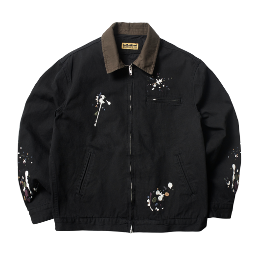 25SPGFJK01BK Garments Fab EMB Painted Splatter VTG Work Jacket Black