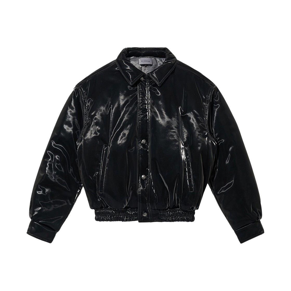 BR023PJ0001C05 BY RANG Glitter Padded Bomber Jacket Black