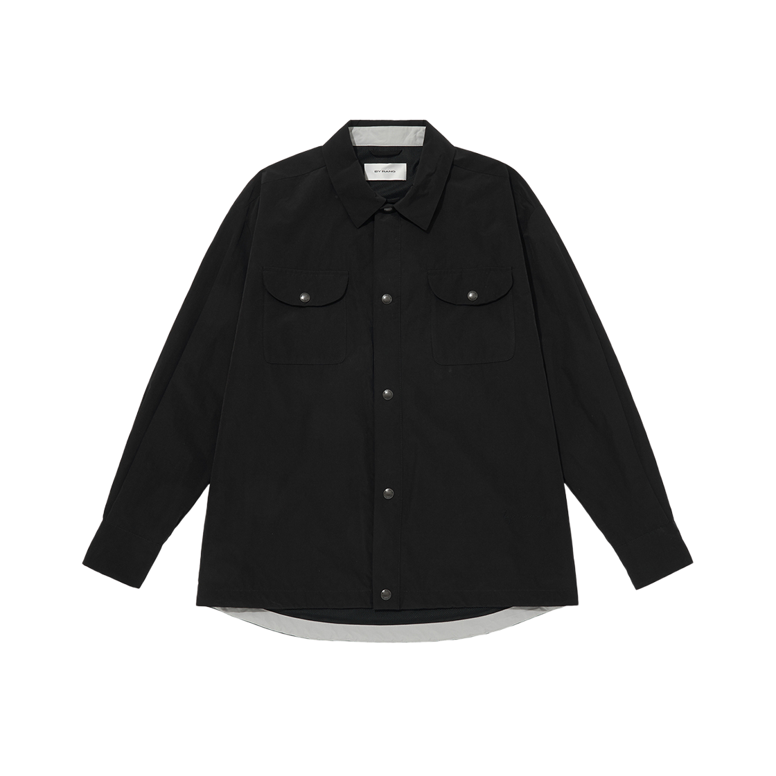 바이랑 윈드브레이커 로고 스냅 셔츠 블랙(BY RANG Windbreaker Logo Snap Shirt Black)