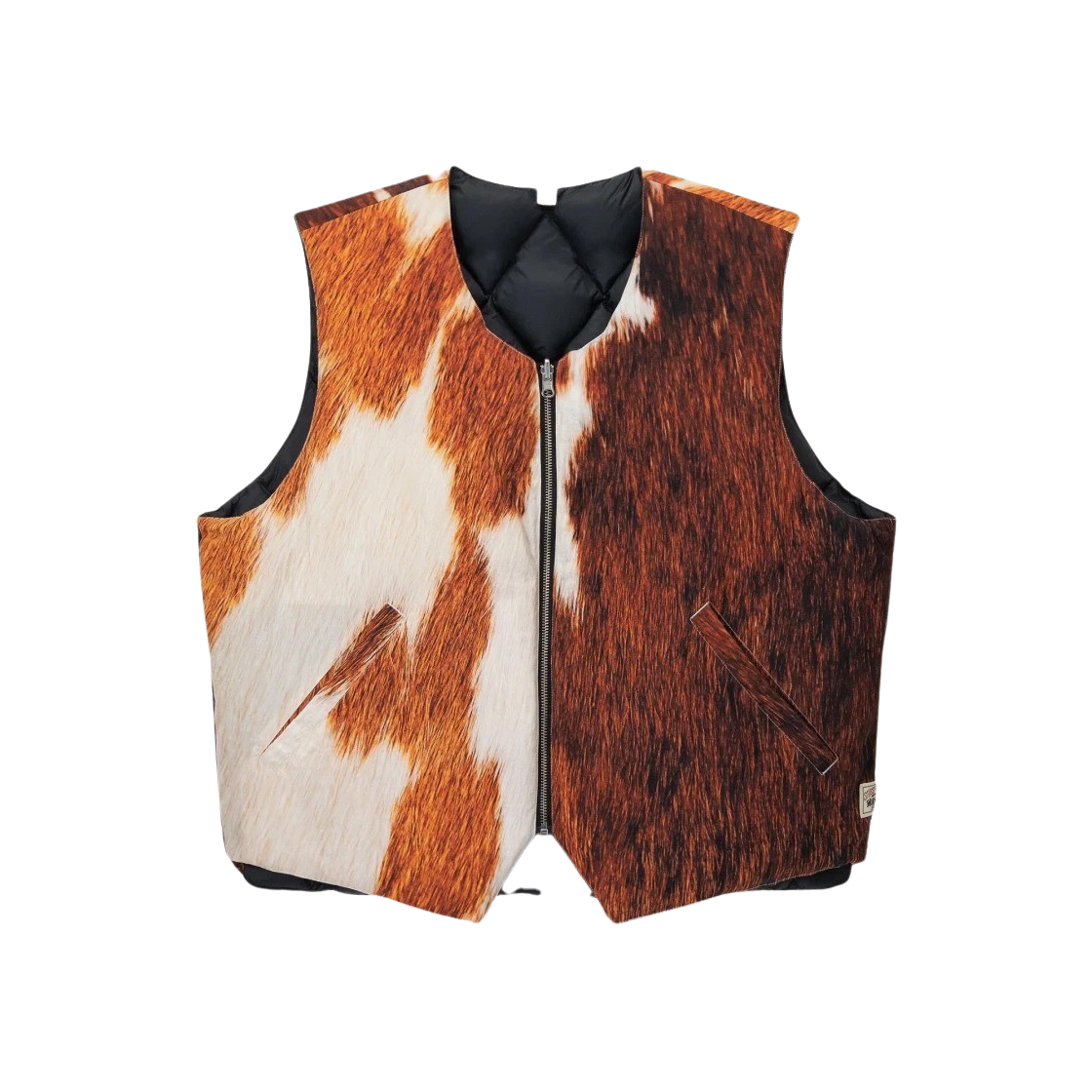 KM4AOTVST219BR Stussy Reversible Quilted Vest Cowhide