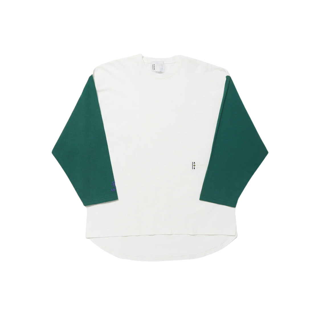 에이오알 베이스볼 티셔츠 오프 화이트 그린(AOR Baseball T-Shirt Off White Green)