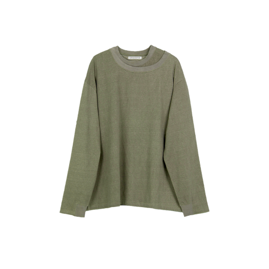 SE24FTS02KK [KREAM 단독] Surface Edition Double Neck VTG T-Shirt Khaki