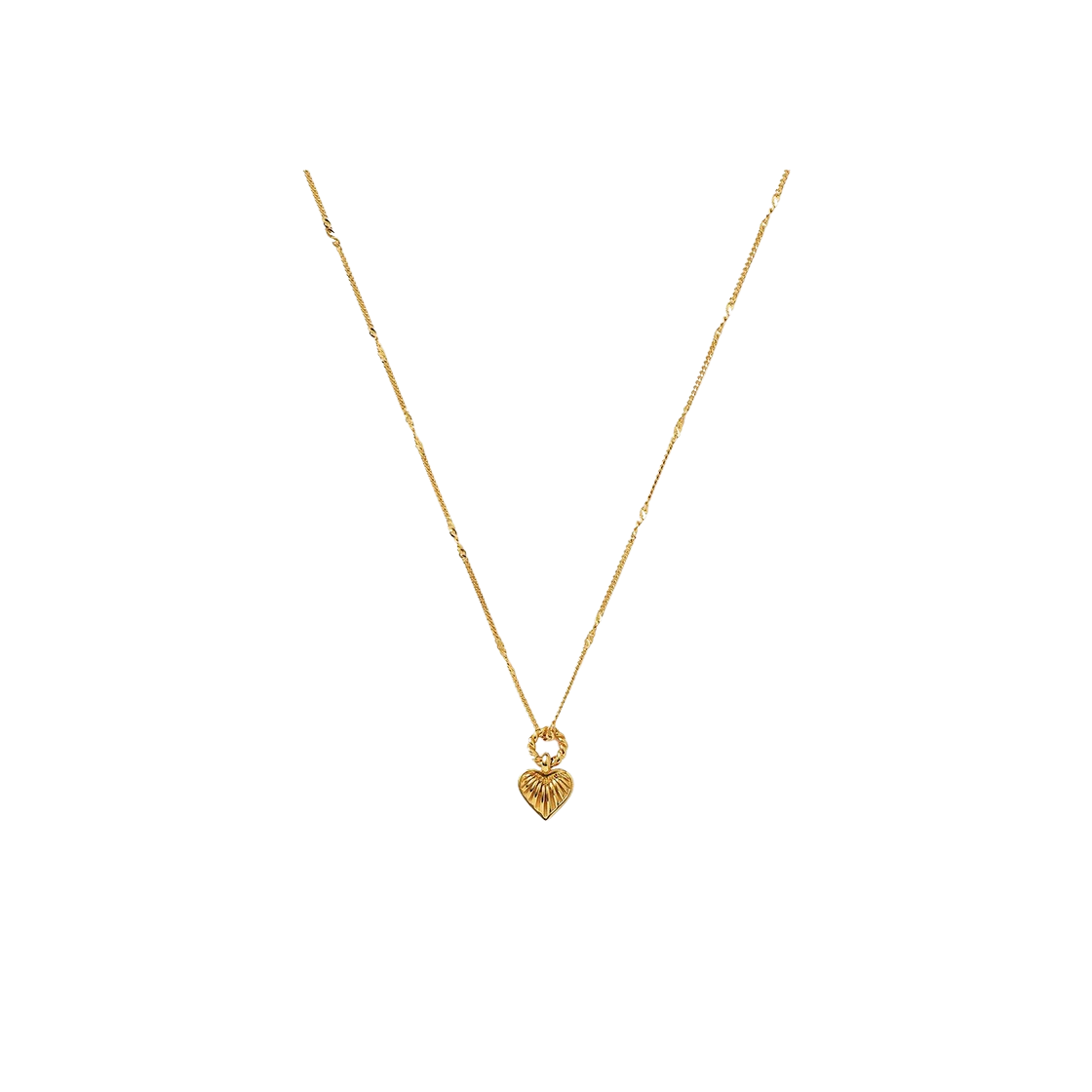 KW4DJENMM09GD Missoma Mini Ridge Heart Necklace Gold - 24FW