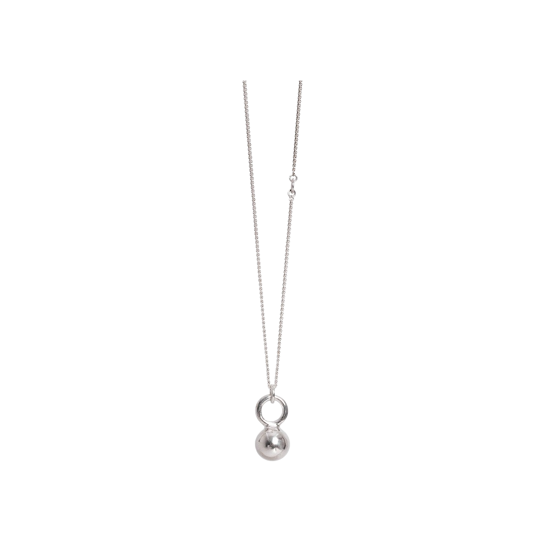 H24SSN03SV-SV-06 Hypnotize Silver Ball Pendant Necklace