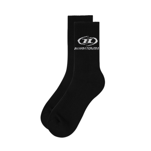BE5USO421BK BORN TO WIN Symbol B Logo Socks Black