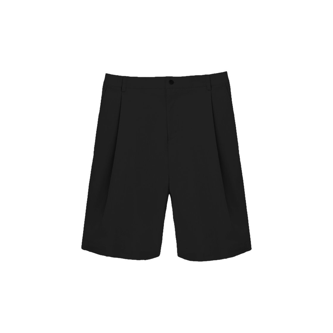 ARPT3104-Black Arrayed Wide One Tuck Banding Half Chino Pants Black