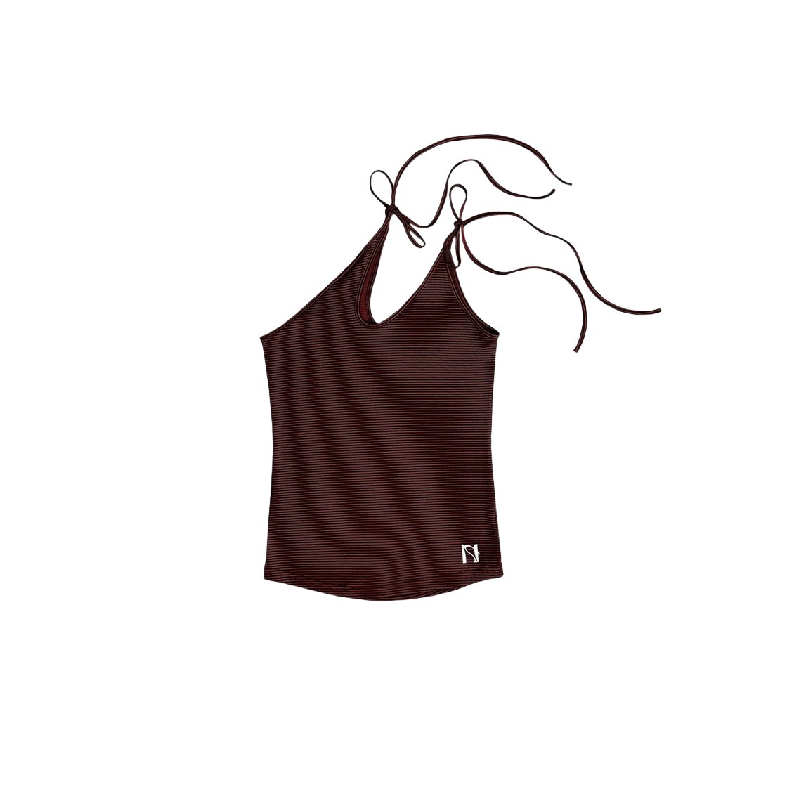 뉴얼린 앤 스트라이프 자수 스트링 나시 레드(Newalrin Anne Stripe Embroidery String Sleeveless Top Red)