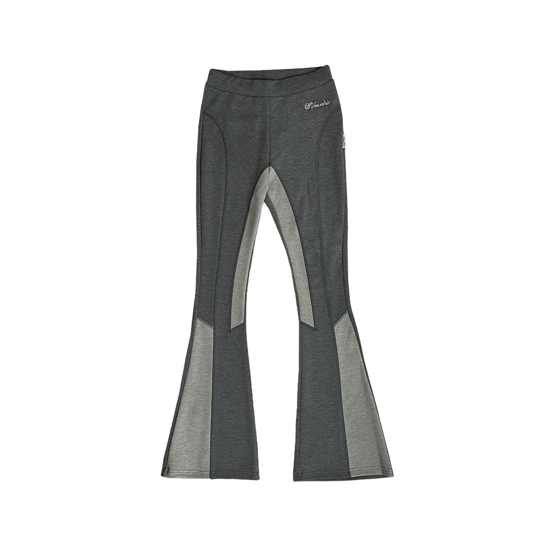 24FWPT01_2 Newalrin Rider Embroidery Line Boot Cut Leggings Gray