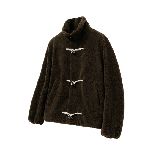 TNJU4F101W2 TNGT Over-Fit Heavy Fleece Duffle Jumper Brown