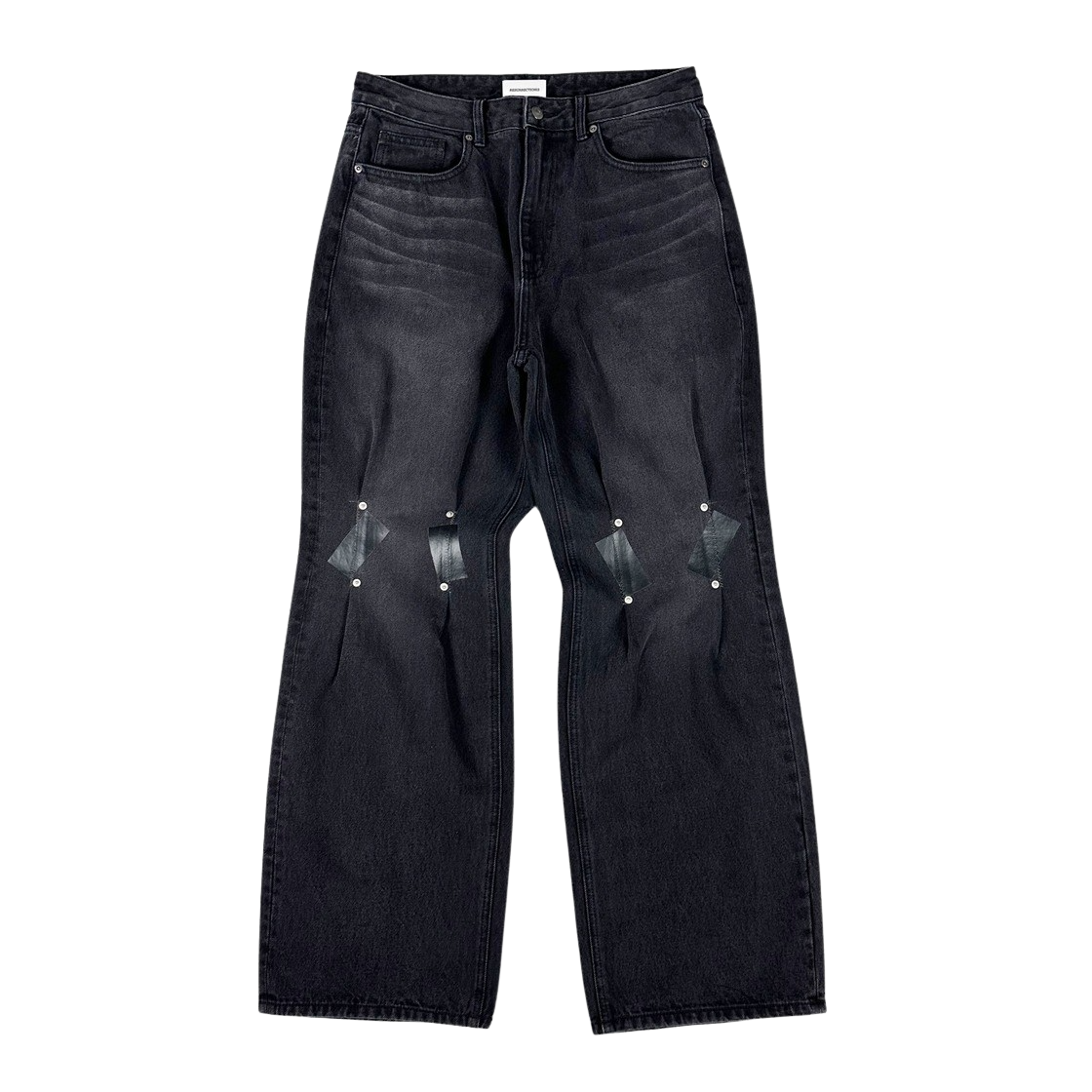 24-B006-BK Resurrection13 Taping Revet Flared Pants Black - 대표 이미지 #1