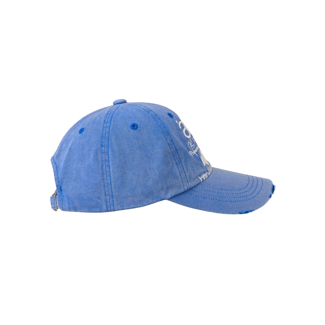 キャップ AEAE WEB LOGO DAMAGED CAP BLUE AE44SUCA005BLU 에이에이 웹 로고 데미지드 캡 블루 | AEAE | KREAM