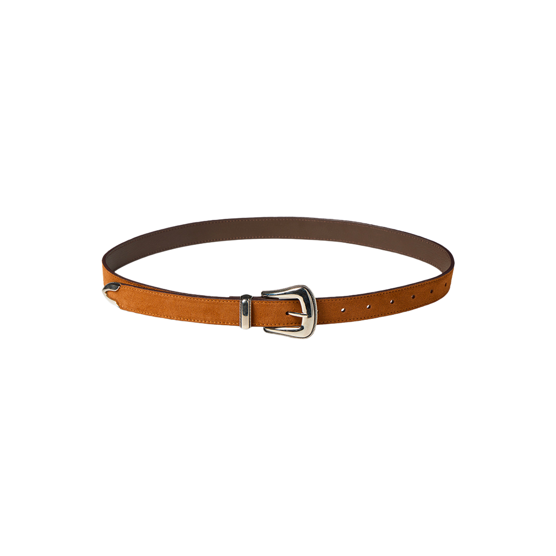 P00000TA Greenbutter Cow Leather Western Belt Camel Brown - 대표 이미지 #1