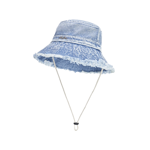 24SUDBSH-BD Allincomplete Denim Bleaching Safari Hat Blue Denim