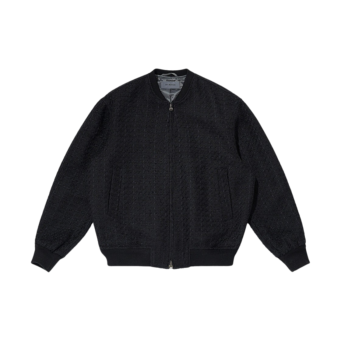바이랑 지퍼 울 트위드 자켓 블랙