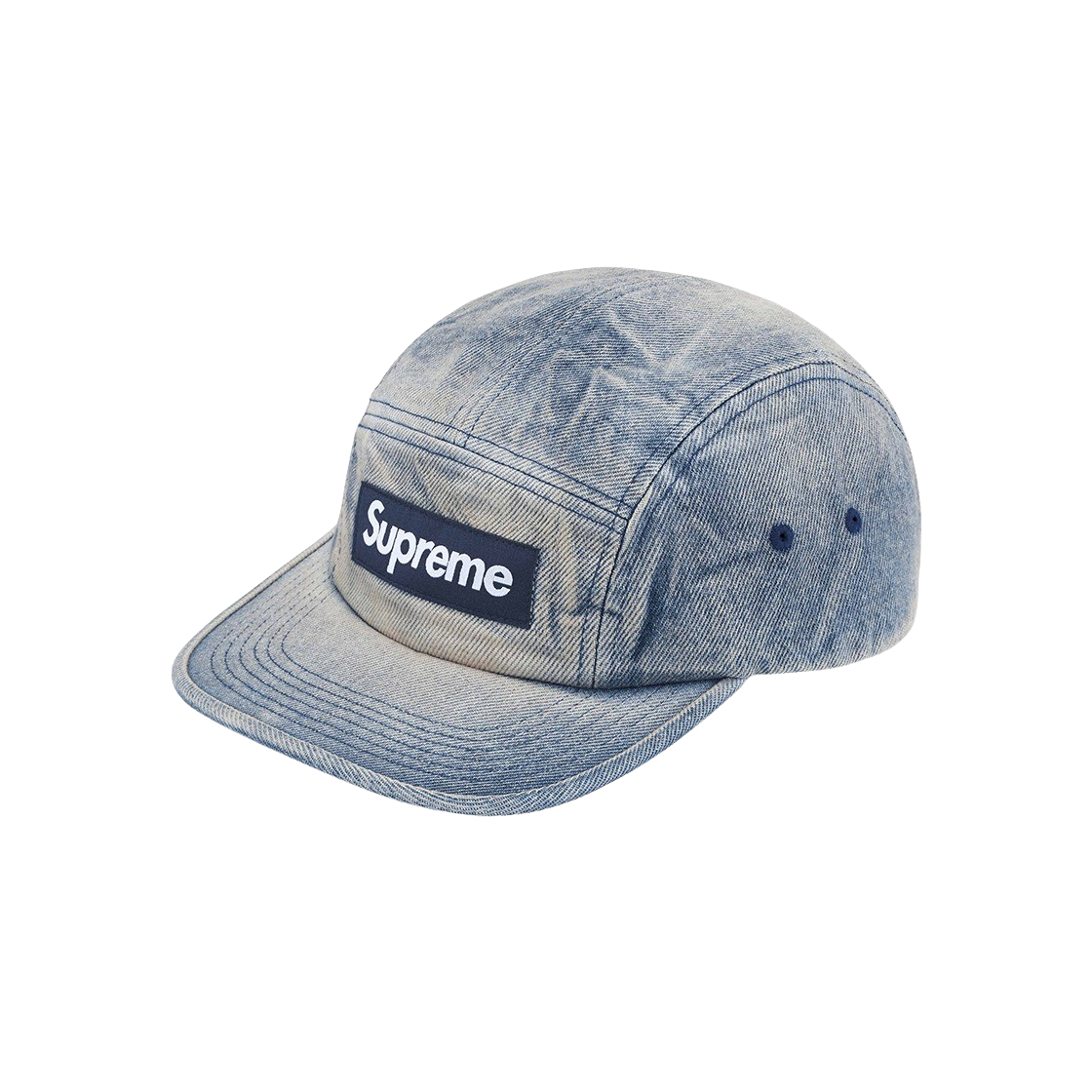 KM4AHTCSP29BL Supreme Washed Chino Twill Camp Cap Dirty Indigo - 24SS