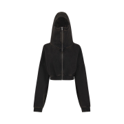 Entire Studios Women Cropped Full Zip Washed Black - 24FW