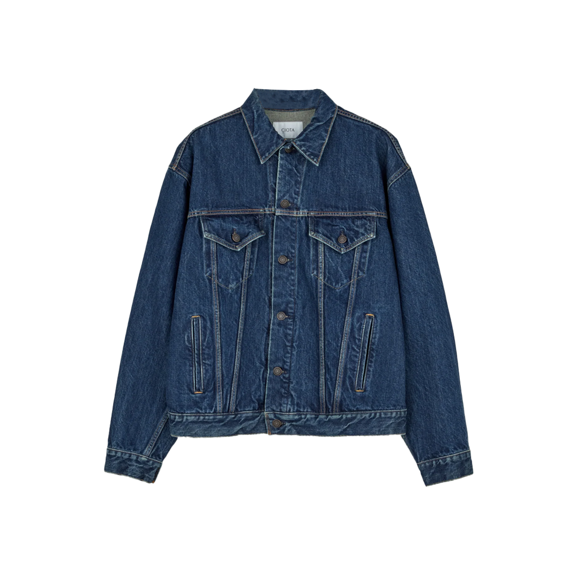 시오타 4 포켓 데님 자켓 다크 블루 데미지 - 25SS(Ciota 4 Pockets Denim Jacket Dark Blue Damage - 25SS)