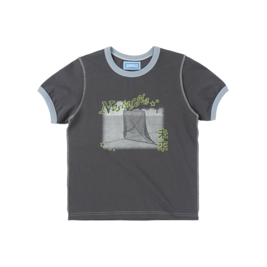 ENZO BLUES ♥ pixel logo boxy t-shirt / 追跡付 엔조블루스 픽셀 로고 박시 티셔츠 그레이 | ENZO BLUES | KREAM