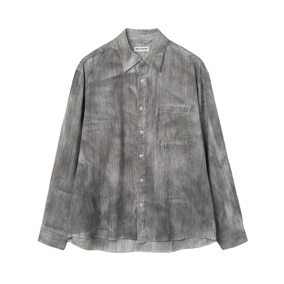 밀로 아카이브 오버 다잉 스트라이프 셔츠 그런지 블랙(Millo Archive Overdying Stripe Shirts Grunge Black)