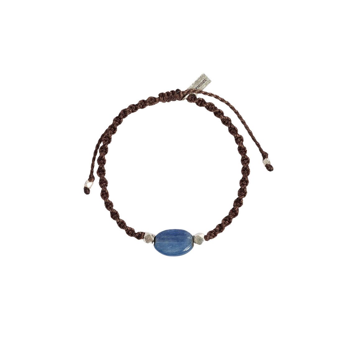 힙노타이즈 블루 젬스톤 마크라메 브레이슬릿 브라운(Hypnotize Blue Gemstone Macrame Bracelet Brown)