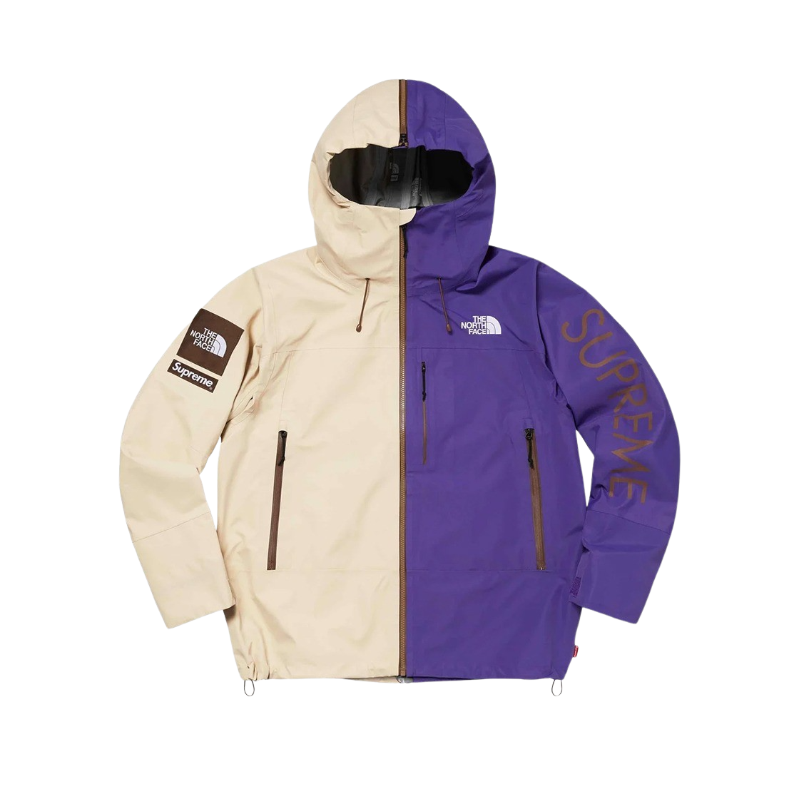 KM4AOTBSP56BG Supreme x The North Face Split Taped Seam Shell Jacket Tan - 24SS