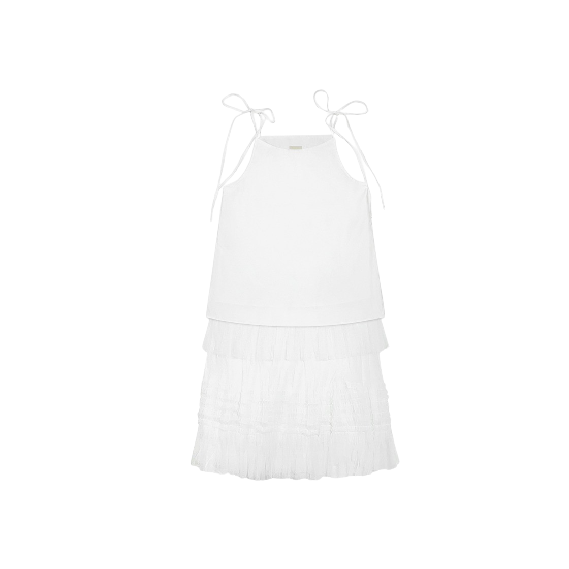 2024SSDRESS01 Rubati Tulle Layered Maxi Dress Ivory