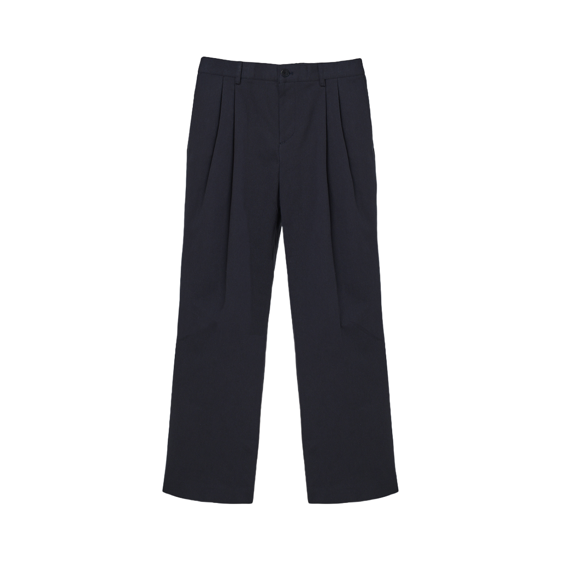 ARPT3101-Navy Arrayed Straight Wide Banding Two Tuck Chino Pants Navy