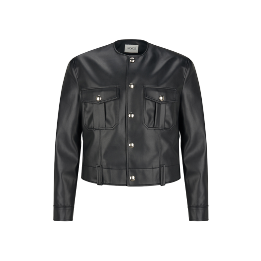 NMA5AWJ03BK Noice Pure Collar Leather Jacket Black