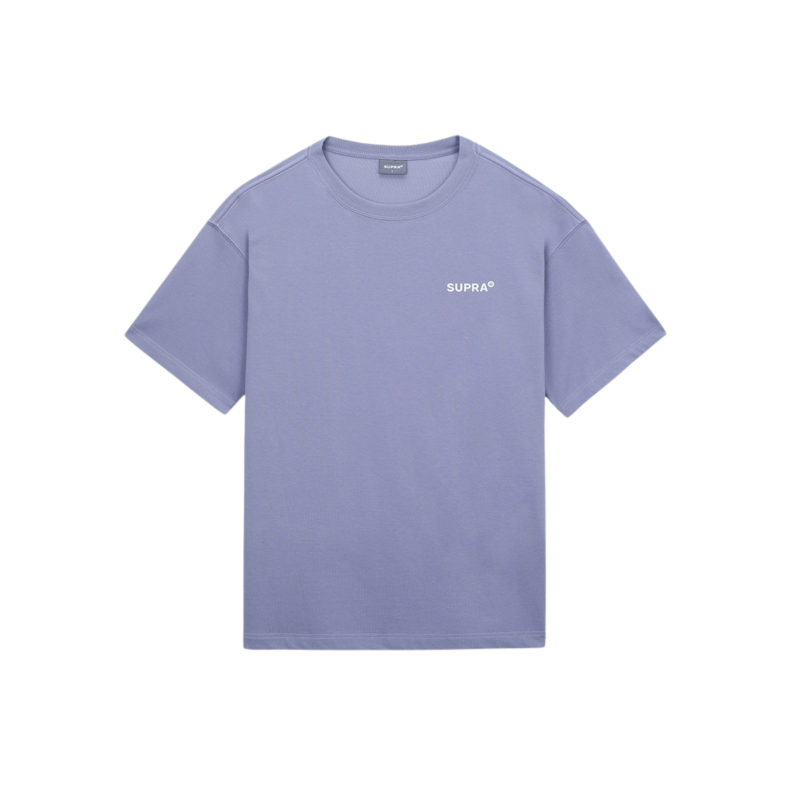 WXRS30444-LVD Supra Essential Small Lettering Logo Basic Short-Sleeved T-shirt Purple - 대표 이미지 #1