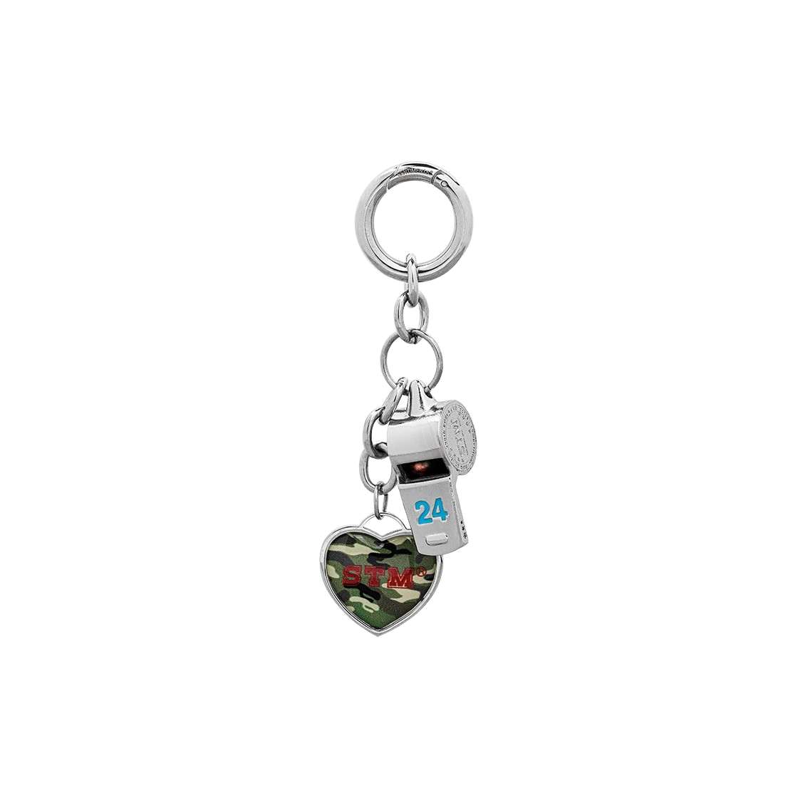 no552sb Sentiments No.552 24 Color Whistle Key Ring Silver Blue - 대표 이미지 #1
