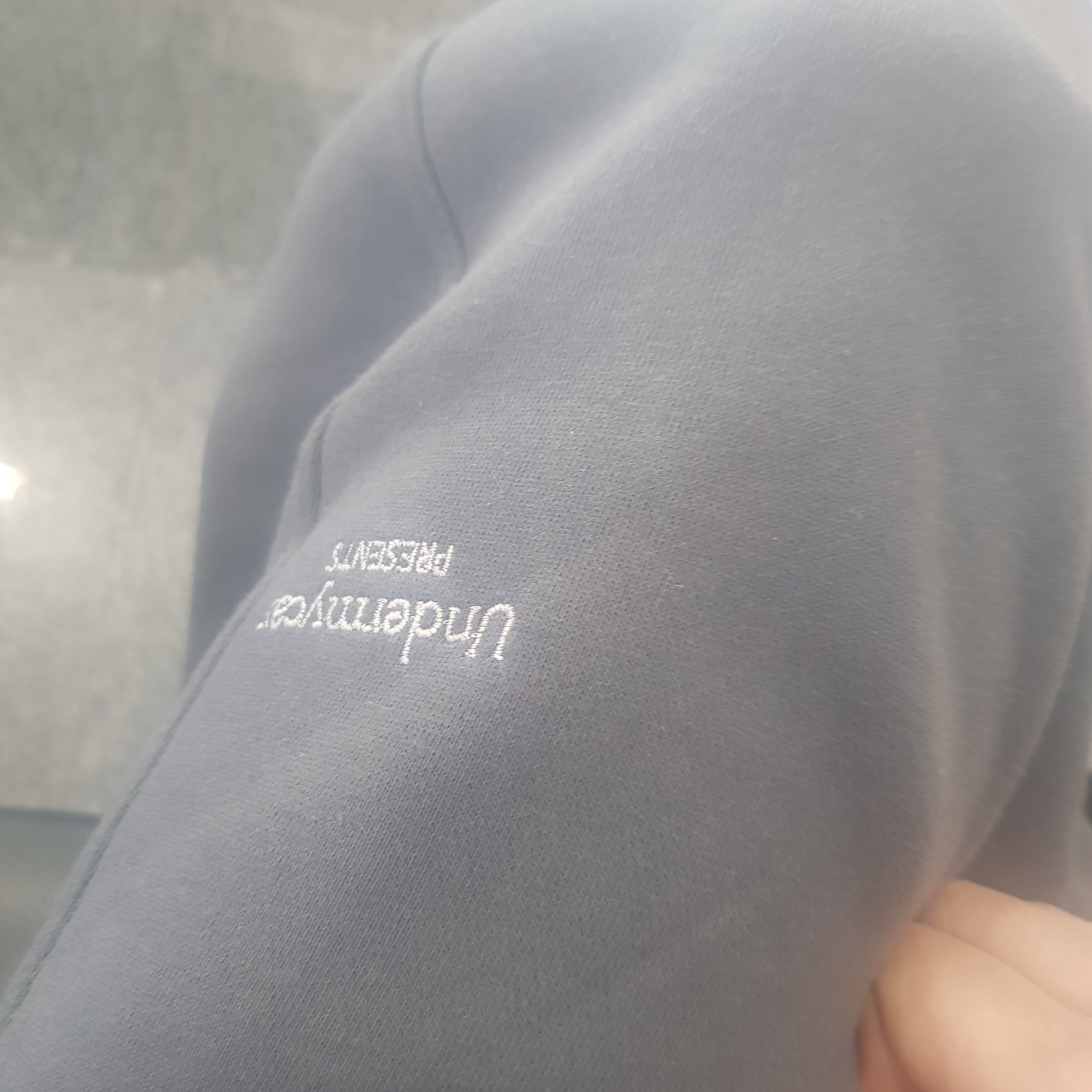 Undermycar Mu.03 Anti Fxxking Logo Play Oversized Sweat Jogger Olive 착용 스타일