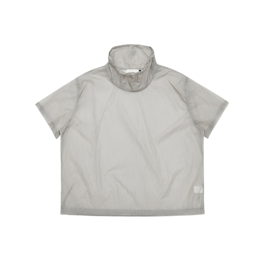 KM4BOTBAM23LG Amomento Sheer String Short Sleeve Anorak Light Grey