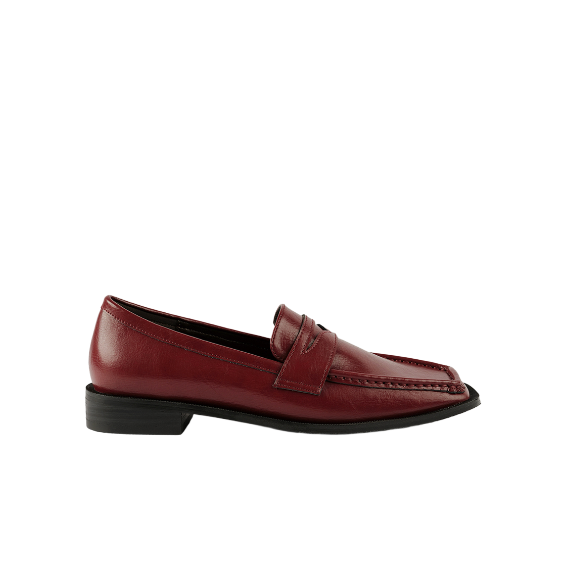 무드나잇 헤이든 스티치 페니로퍼 2.5cm l 딥레드