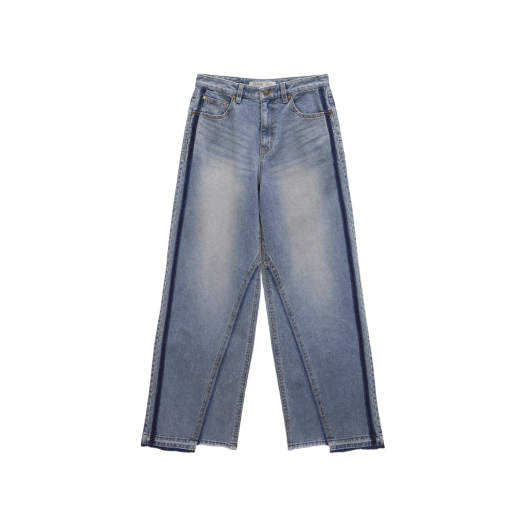 【MATIN KIM】VINTAGE GRAPHIC PRINTED DENIM PANTS VINTAGE GRAPHIC PRINTED DENIM PANTS IN BROWN – Matin Kim