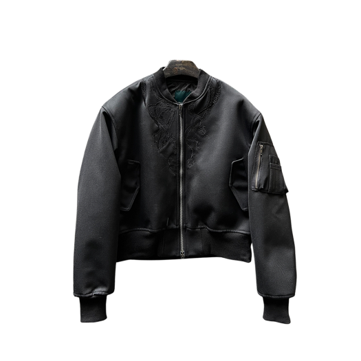 25SSUMCBMTB Undermycar 25SS Black Mamba Embroidered Cropped Ma-1 Triple Black