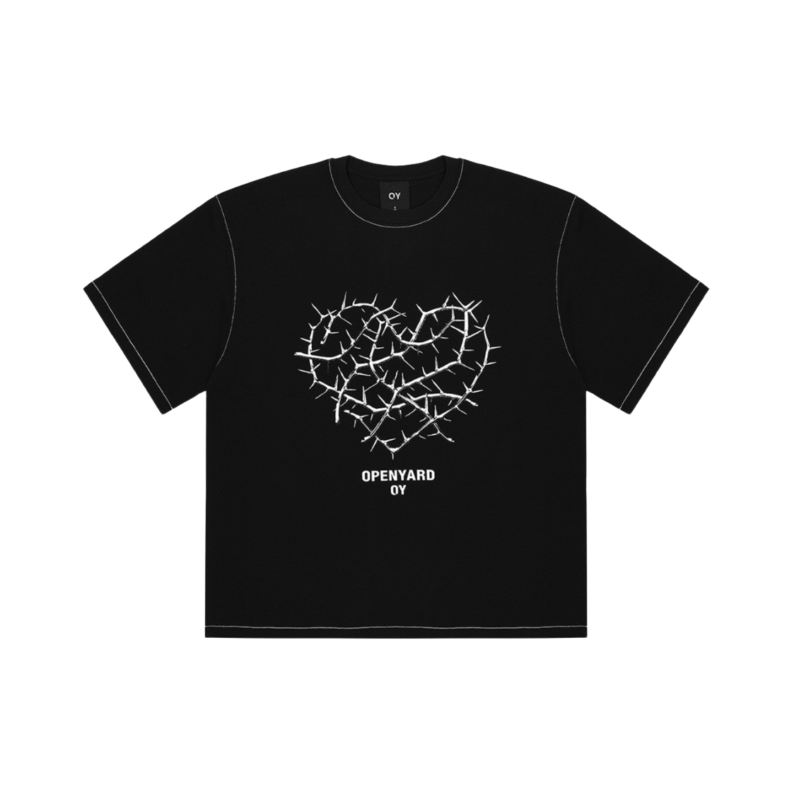 ★OY★THORN HEART STITCH T-BLACK★正規品/韓国直送料込/人気 오와이 쏜 하트 스티치 티 블랙 | OY | KREAM