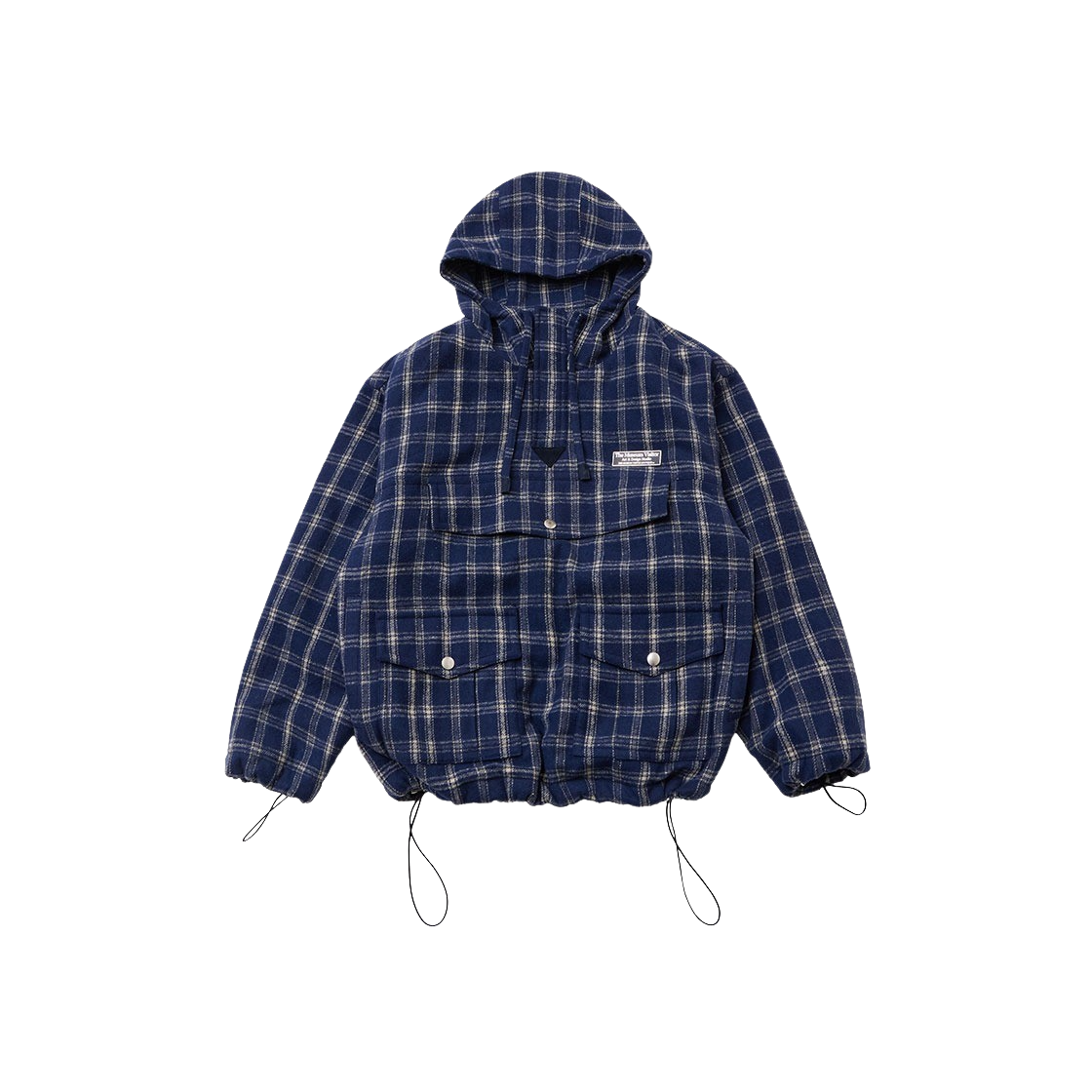 [THE MUSEUM VISITOR]★LEATHER ELBOW PATCH CHECK ANORAK 더뮤지엄비지터 레더 엘보우 패치 체크 아노락 네이비 | The
