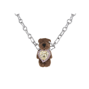 ネックレス・ペンダント [Yvmin] Tilted Heart Zircon Furry Bear Chain Necklace Yvmin Tilted Heart Zi STYLE | KREAM